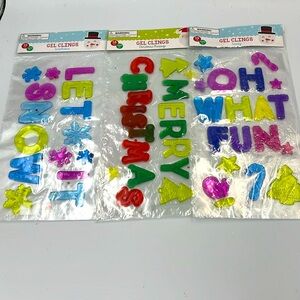 3 NEW packages of Gel Window Clings Christmas snowflakes winter